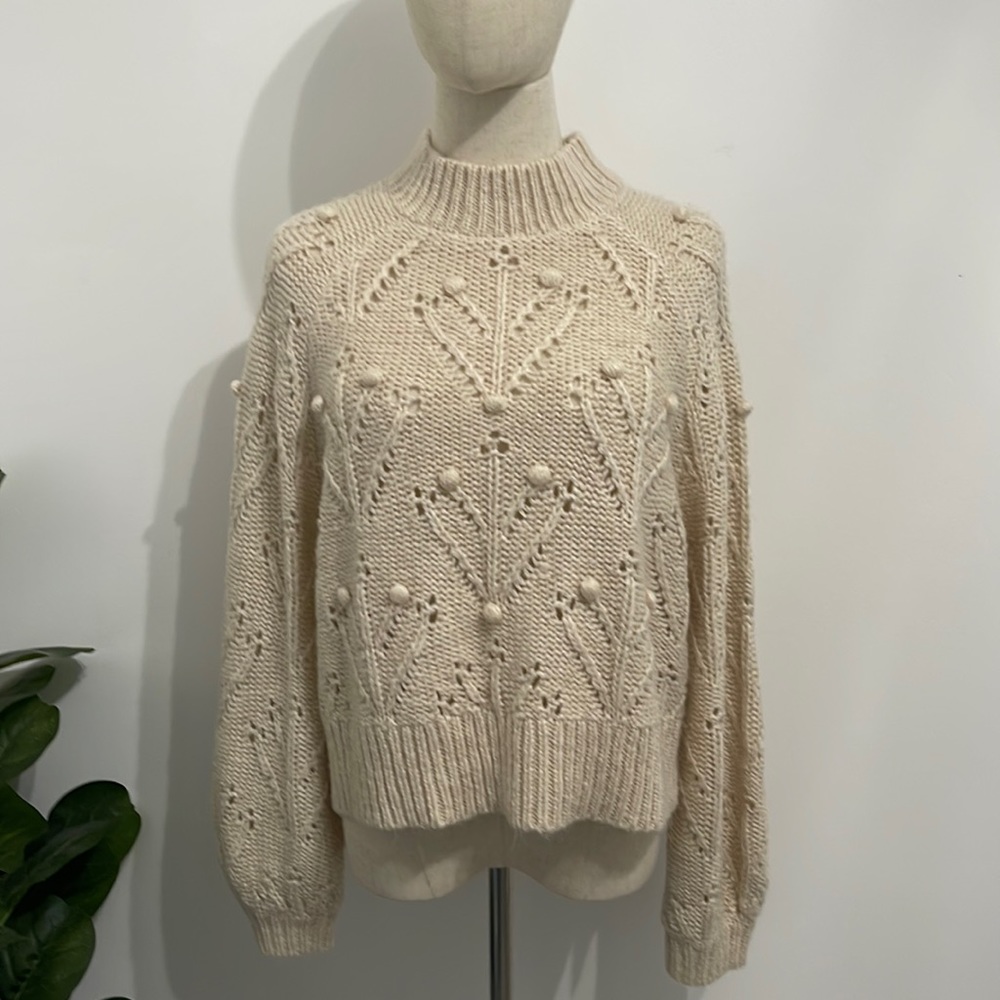 Silverflint Loose Knit Alpaca Wool Blend Sweater Size M